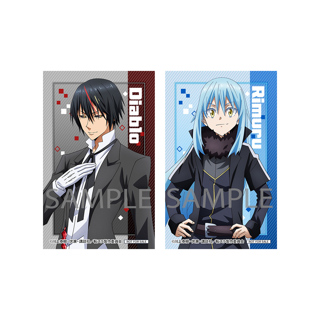 [Blu-ray 全巻購入特典]
描き下ろしイラスト（ディアブロ＆リムル）使用
B2タペストリー＆収納BOX＆ミニフォト2枚＆リムル様ミニフォトフレーム